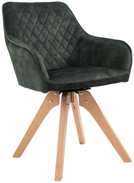 Stuhl Armlehnstuhl Grün Natur Drehbar