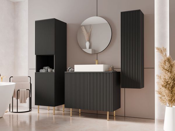 Badmöbel-Set Nohes V (Farbe: Schwarz)