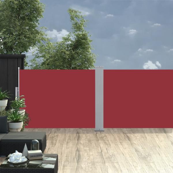 vidaXL Ausziehbare Seitenmarkise Rot 120 x 1000 cm 48483