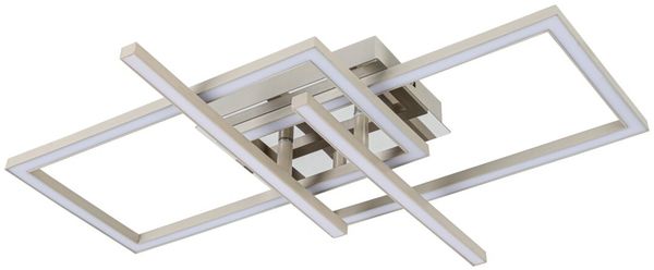 Novel LED-Deckenleuchte 'SANDY', Chrom sand, 50 x 6.5 x 43 cm, LED-Leuchtmittel enthalten