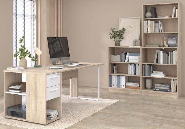 Büromöbel Set 5-tlg. Remote in Eiche und weiß