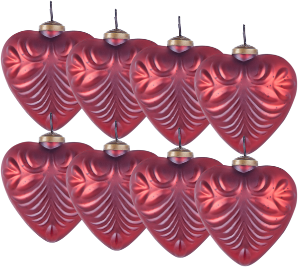 Weihnachtskugel 8er Set FERIABLE Glas Rot