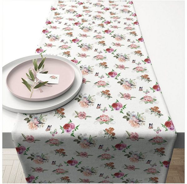 Ambiente® Tischläufer Charlotte (1-tlg, 1-teilig), Tischläufer Tischdecke ca. 40x150cm Baumwolle