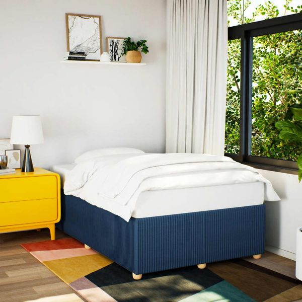 vidaXL Bettgestell ohne Matratze Blau 120x200 cm Stoff 3284934