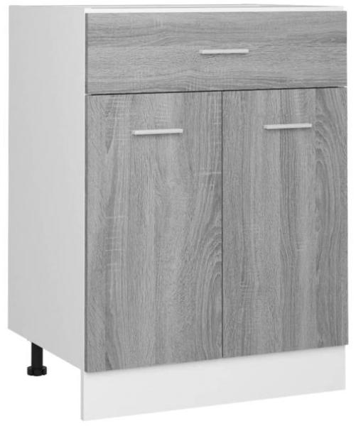 vidaXL Unterschrank mit Schublade Grau Sonoma 60x46x81,5 cm 815577