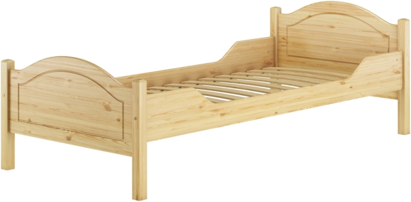 Einzelbett Kiefer natur 90x200 Massivholz Bettrahmen Futonbett Rollrost Matratze 60.30-09FLM