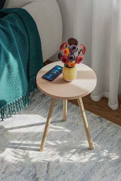 Runder Beistelltisch 34 x 34 x 45 cm Spanplatte Braun 89866733 [en. casa]