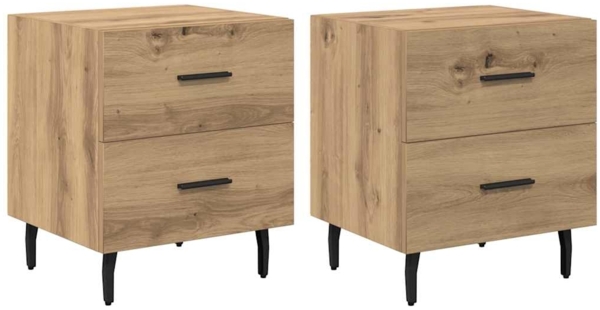 vidaXL Nachttisch 2 pcs Artisan-Eiche 40 x 35 x 47,5 cm Holzwerkstoff 882044
