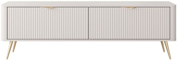 MOEBLO TV-Board RTV Pholx F 163 2D (Griffe und Beine aus Metall, geriffelte-Fronten, Lowboard Fernsehtisch TV Bank TV Tisch Fernseher Tisch TV Möbel), (BxHxT):163x51x38 cm