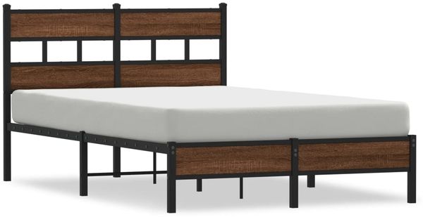 vidaXL Bettgestell ohne Matratze Braun Eiche 120x200 cm Holzwerkstoff 4017306 Bild 2