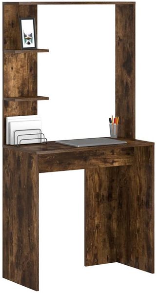 vidaXL Schreibtisch mit Regal Geräucherte Eiche 78,5 x 37 x 154,5 cm 869342 Bild 3