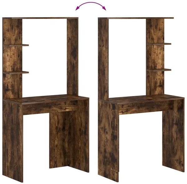 vidaXL Schreibtisch mit Regal Geräucherte Eiche 78,5 x 37 x 154,5 cm 869342 Bild 9