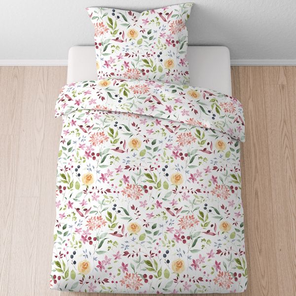 Bettwäsche Seersucker Castell 100% Baumwolle 20762-001 Blumen 135x200