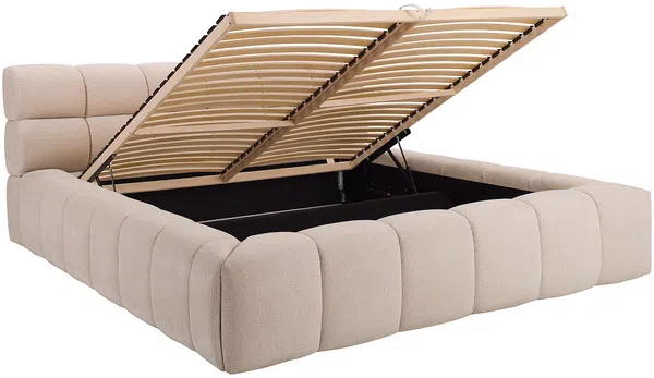 Vente-unique - FORVIK Bett Stoff Beige - B 255 cm x H 95 cm x L 244 cm Bild 7