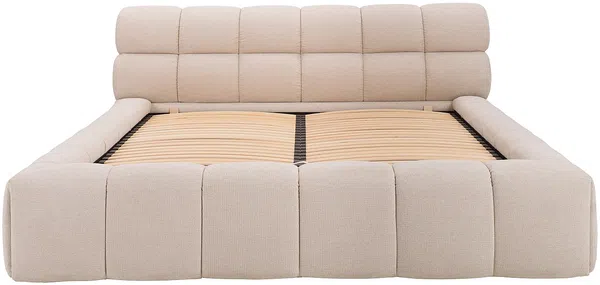 Vente-unique - FORVIK Bett Stoff Beige - B 255 cm x H 95 cm x L 244 cm Bild 6