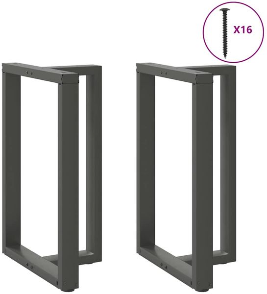 vidaXL Bartischbeine T-Form 2 Stk. Anthrazit 60x35x(90-91) cm Stahl 4013082