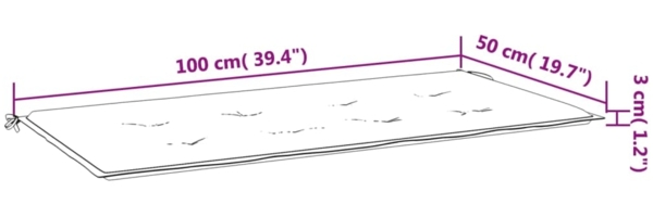 vidaXL Gartenbank-Auflage Beige 100x50x4 cm Oxford-Gewebe 47625 Bild 6