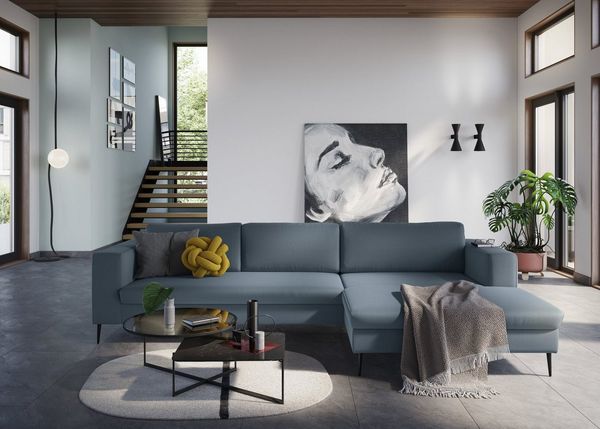 DOMO collection Ecksofa Modica L-Form, moderne Optik mit großzügiger Recamieire, auch in Cord