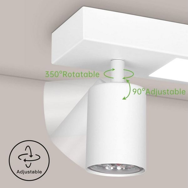 Diyarts LED Deckenstrahler, LED wechselbar, Warmweiß, modern LED Deckenspot, Deckenlampe, 1 oder 2 Flammig