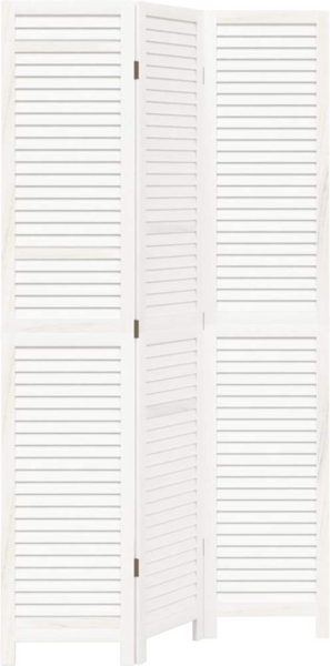 vidaXL 3-tlg. Raumteiler Weiß Massivholz Paulownia 358831