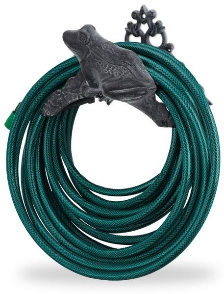 Relaxdays Gartenschlauchhalter Gusseisen Frosch