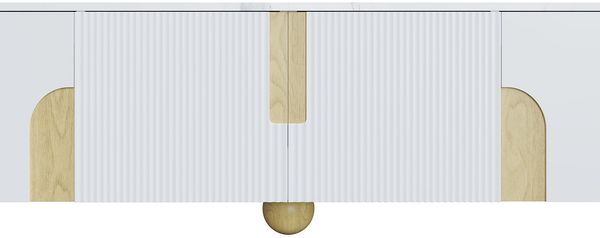 TV-Schrank 180x40x44 cm mit 4 Türen – TV-Lowboard in Weiß mit Holzmaserung und Marmoroptik Bild 9
