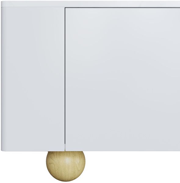 TV-Schrank 180x40x44 cm mit 4 Türen – TV-Lowboard in Weiß mit Holzmaserung und Marmoroptik Bild 10