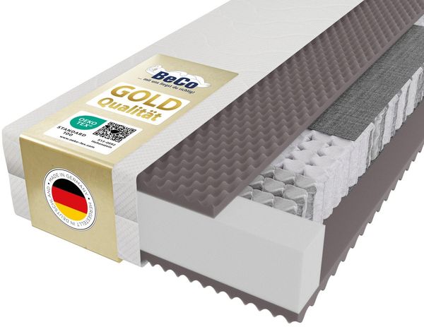 Taschenfederkernmatratze 5 Sterne TFK – GOLD Luxus-Taschenfederkernmatratze Hotelkomfort, Beco, 29 cm hoch, Wendematratze, gleichfeste Seiten, Premiumhöhe, auch in 140x200