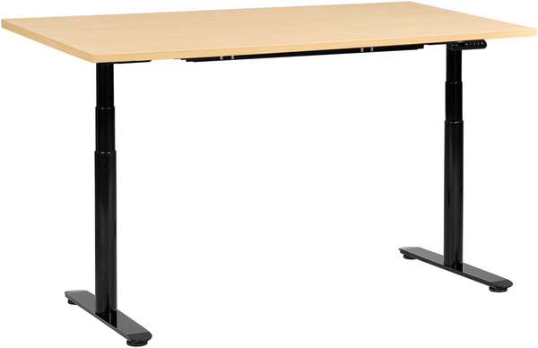 Schreibtisch elektrisch höhenverstellbar DESTINAS Schwarz Hellbraun 160 cm 72 cm