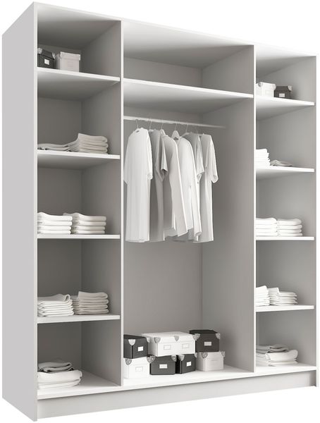 Drehtürenschrank Salkor I, Kleiderschrank mit 4 Türen (Farbe: Eiche Cremona / Eiche Cremona + Schwarz) Bild 4