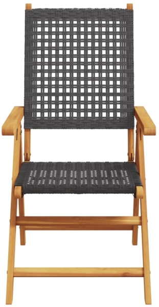 vidaXL Gartenstuhl Verstellbar 8 Stk. Schwarz Poly Rattan Massivholz 3214522 Bild 3