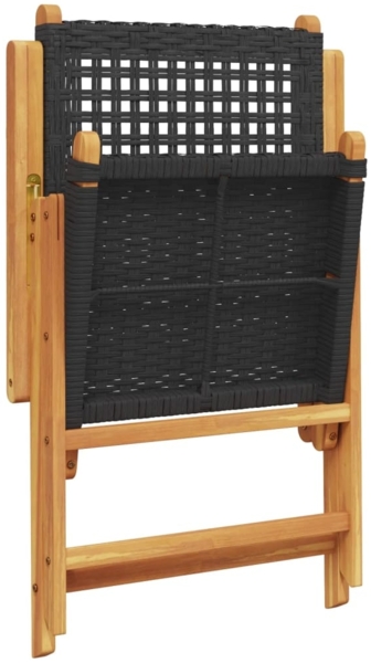 vidaXL Gartenstuhl Verstellbar 8 Stk. Schwarz Poly Rattan Massivholz 3214522 Bild 6