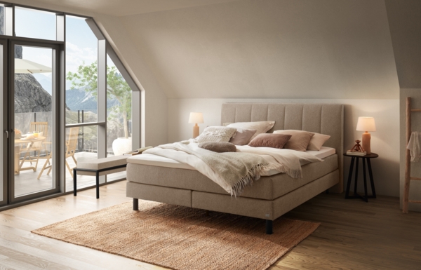 Donna Boxspringbett schwarz Polyester/Polyamid/Viskose 214cm x 203cm x 115cm Bild 2