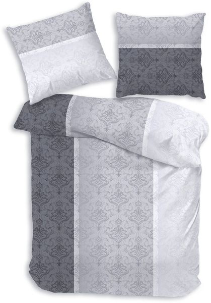 Träumschön Bettwäsche Premium Biber Bettwäsche 135x200 oder 155x220 cm, Grau Silber, Biber, 2 teilig, mit Reißverschluss, 100% Baumwolle, kuschelig warm im Winter