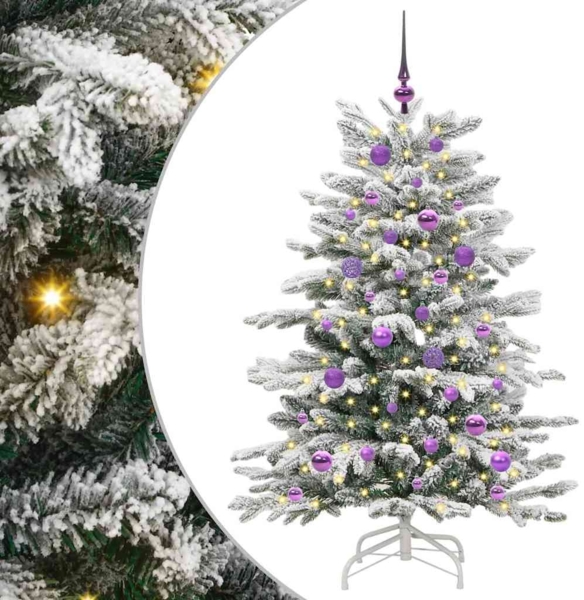 vidaXL Künstlicher klappbarer Weihnachtsbaum Weiß 150 cm PE und PVC 3395637