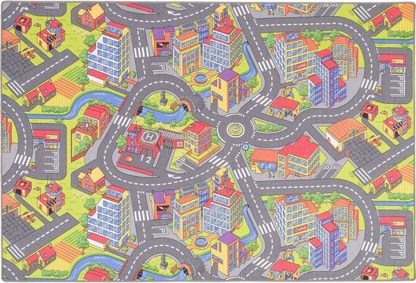 Snapstyle Kinderteppich Kinder Spiel Teppich Little Town 3D, Rechteckig, Höhe: 4 mm