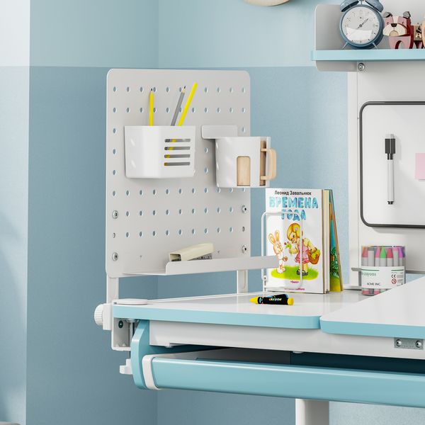 Schreibtisch-Organizer Sauda zum Anklemmen 50x50 cm Stahl Weiß [en. casa]