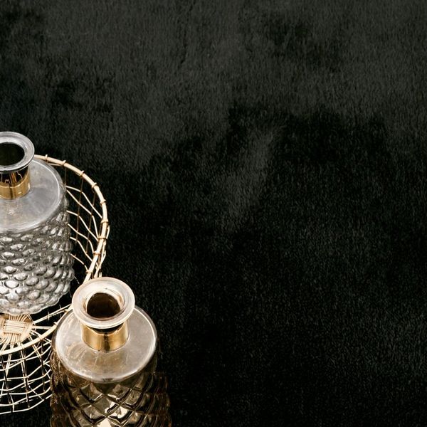 KADIMA DESIGN Teppich waschbar Unifarben Wohnzimmer schmutzabweisend Teppich Kurzflor, Läufer, Höhe: 14 mm, Florhöhe: 10 mm, 100% Polyester, Läufer, 60x100cm, Schwarz