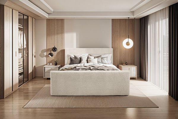 Kaiser Möbel Boxspringbett mit bettkasten und topper LAMM stoff Sven, Bettkasten und Topper und Materatze, mehrere Größen, viele Farben