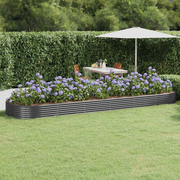 vidaXL Hochbeet Verzinkter Stahl 523x140x36 cm Anthrazit 319046