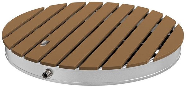 FIVMEN Gartendusche Bodendusche Outdoor WPC Campingdusche Außendusche Fußboden Dusche, Saunadusche Wetterfest Aluminium Standfläche bis 4 m Fontänenhöhe