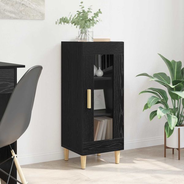 vidaXL Sideboard Schwarz Eichen-Optik 34,5 x 32,5 x 90 cm 880972
