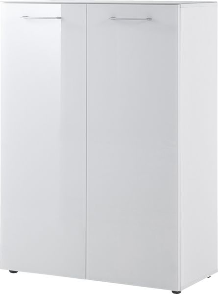Schuhschrank 3761 SCALEA Kommode in Glas weiß Lack von Germania 88x120