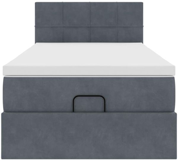 vidaXL Ottoman-Bett mit Matratze & LEDs Dunkelgrau 100x200 cm Samt 3312603 Bild 7