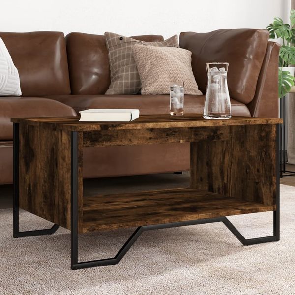 vidaXL Couchtisch Räuchereiche 75x51x40 cm Holzwerkstoff 848486