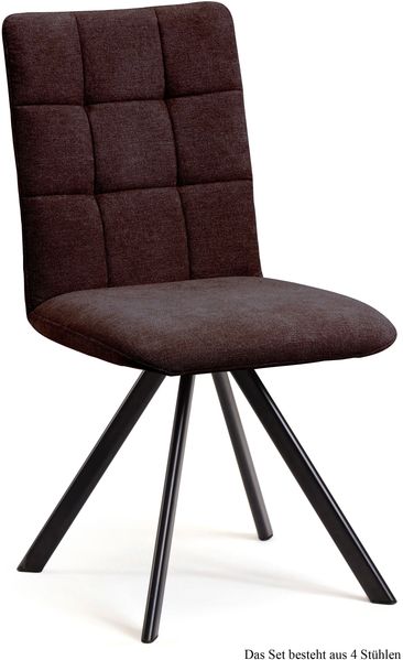 Esszimmerstuhl drehbar (4er-Set) Despa 47x91x60 Schwarz/Espresso