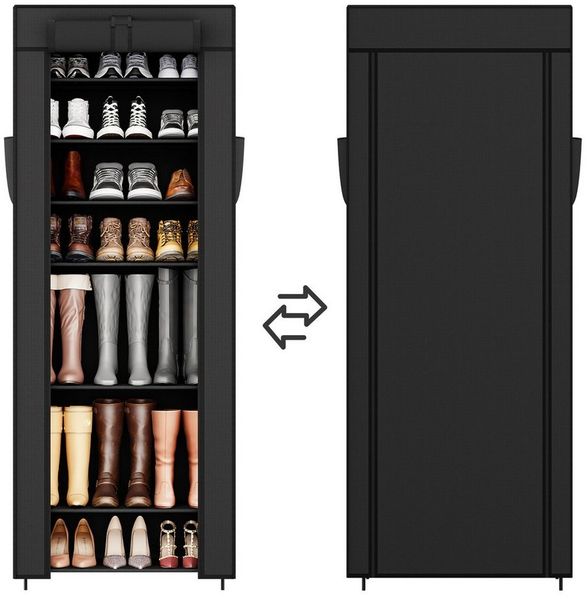 Sekey Stoffschrank Schuhschrank mit 9 Ebenen, Vliesstoff Schuhaufbewahrung Breite 58 cm, Schuhständer Platzsparend, 27 Paar Schuhe