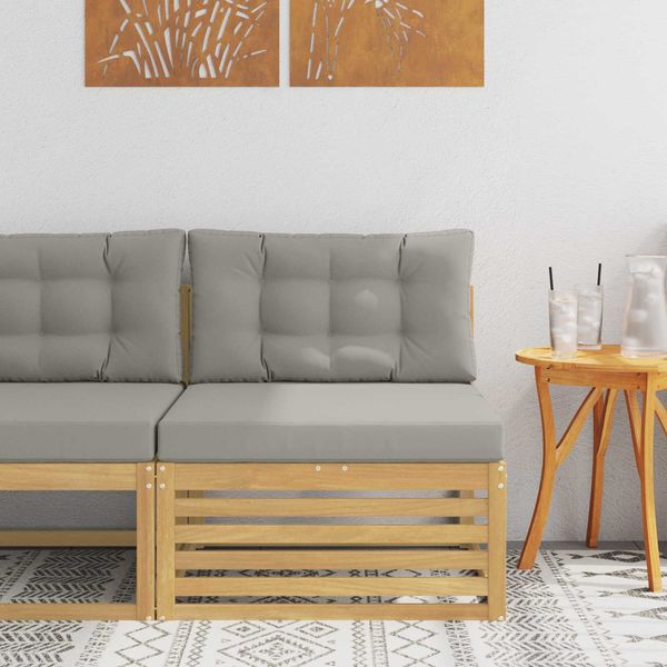 vidaXL Outdoor Mittelsofa Massivholz Akazie Weiß 901568