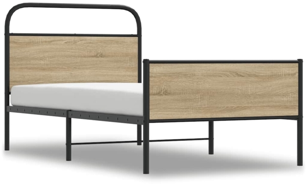 vidaXL Bettgestell ohne Matratze 90x200 cm Sonoma-Eiche Holzwerkstoff 4100385