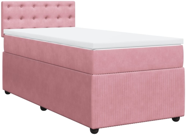 vidaXL Boxspringbett mit Matratze Rosa 90x190 cm Samt 3287619